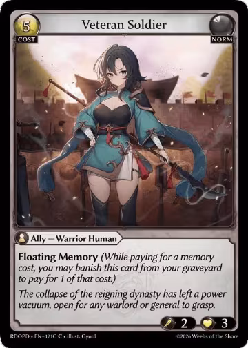 Veteran Soldier (121C) (121C), Radiant Origins: Pantheon — Grand Archive card price