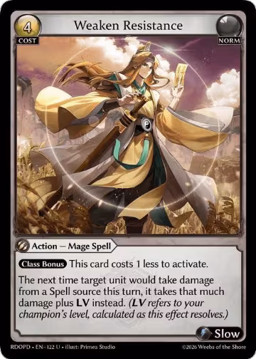 Weaken Resistance (122), Radiant Origins: Pantheon — Grand Archive card price