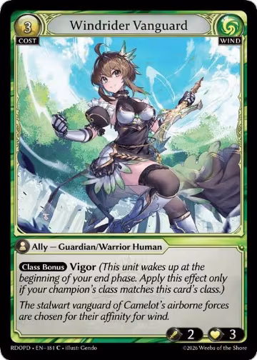 Windrider Vanguard (181), Radiant Origins: Pantheon — Grand Archive card price