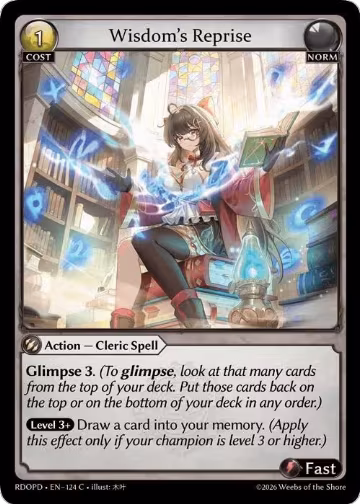 Wisdom's Reprise (124), Radiant Origins: Pantheon — Grand Archive card price
