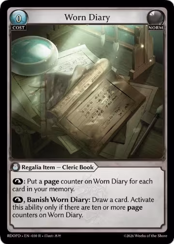 Worn Diary (030), Radiant Origins: Pantheon — Grand Archive card price