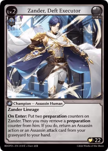 Zander, Deft Executor (014), Radiant Origins: Pantheon — Grand Archive card price