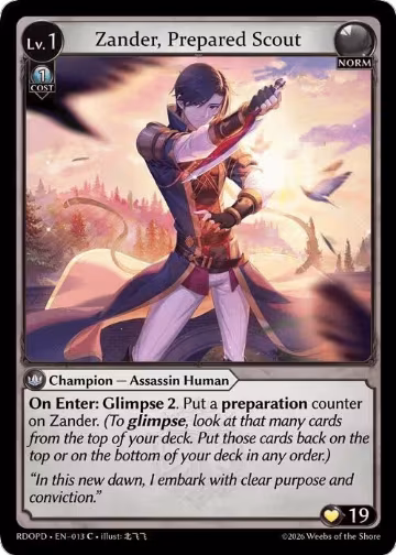 Zander, Prepared Scout (013), Radiant Origins: Pantheon — Grand Archive card price