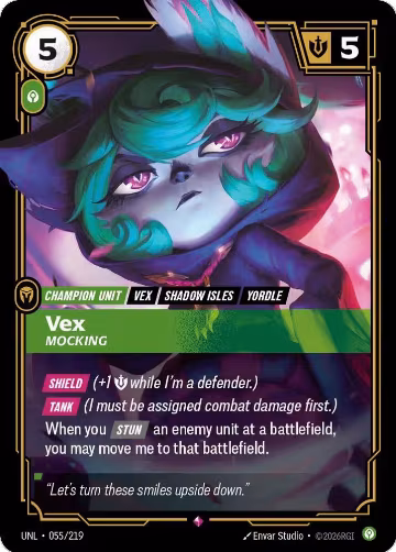 Vex, Mocking (055/219), Unleashed — Riftbound card price