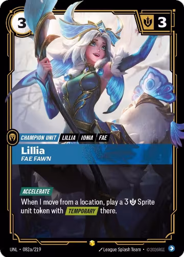 Lillia, Fae Fawn (Alternate Art) (082a/219), Unleashed — Riftbound card price