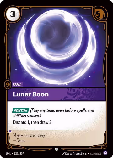 Lunar Boon (125/219), Unleashed — Riftbound card price