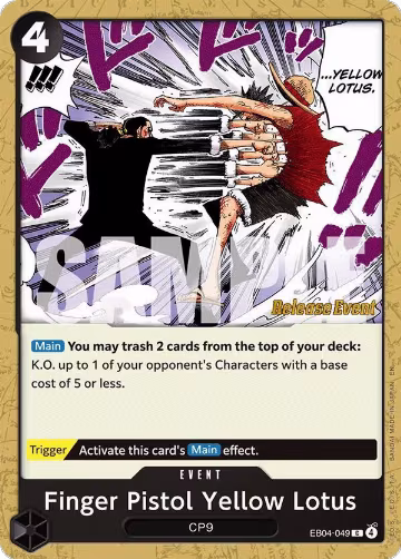 Finger Pistol Yellow Lotus (EB04-049), Adventure on Kami's Island Release Event Cards — One Piece card price