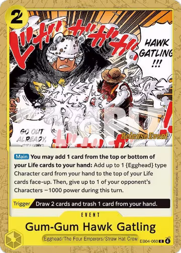 Gum-Gum Hawk Gatling (EB04-060), Adventure on Kami's Island Release Event Cards — One Piece card price