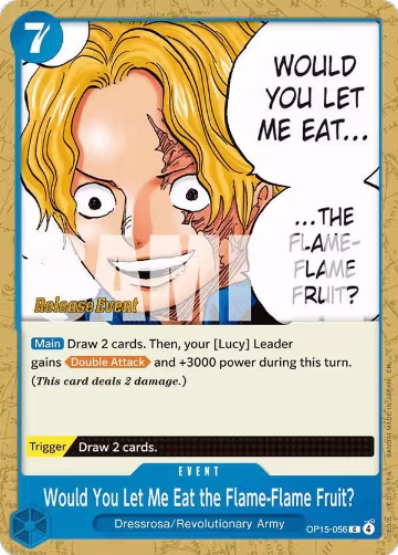 Would You Let Me Eat the Flame-Flame Fruit? (OP15-056), Adventure on Kami's Island Release Event Cards — One Piece card price