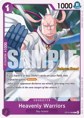 Heavenly Warriors (OP15-068), Adventure on Kami's Island Release Event Cards — One Piece card price