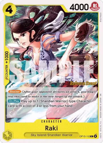 Raki (OP15-112), Adventure on Kami's Island Release Event Cards — One Piece card price