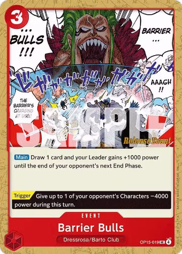 Barrier Bulls (OP15-019), Adventure on Kami's Island Release Event Cards — One Piece card price