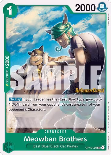 Meowban Brothers (OP15-028), Adventure on Kami's Island Release Event Cards — One Piece card price