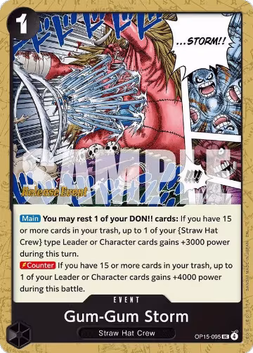 Gum-Gum Storm (OP15-095), Adventure on Kami's Island Release Event Cards — One Piece card price