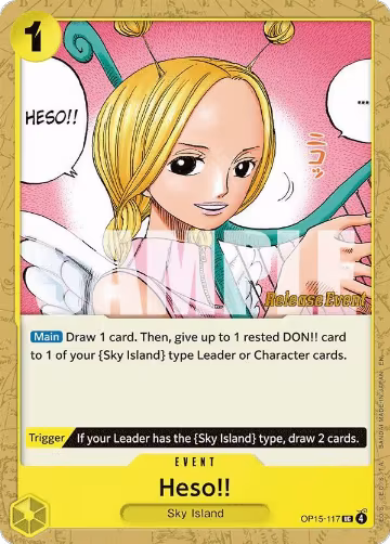 Heso!! (OP15-117), Adventure on Kami's Island Release Event Cards — One Piece card price