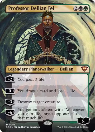Professor Dellian Fel (Borderless) (283), Secrets of Strixhaven — Magic card price