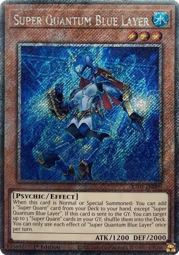 Super Quantum Blue Layer (Platinum Secret Rare) (RA05-EN009), Rarity Collection 5 — Yu-Gi-Oh! card price