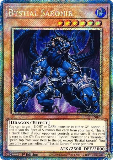 Bystial Saronir (Platinum Secret Rare) (RA05-EN023), Rarity Collection 5 — Yu-Gi-Oh! card price