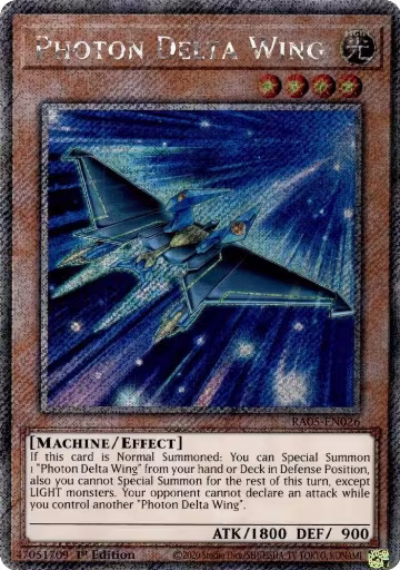 Photon Delta Wing (Platinum Secret Rare) (RA05-EN026), Rarity Collection 5 — Yu-Gi-Oh! card price