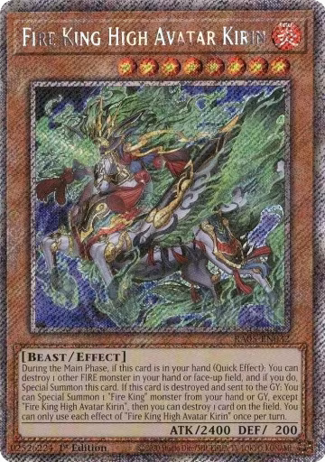 Fire King High Avatar Kirin (Platinum Secret Rare) (RA05-EN032), Rarity Collection 5 — Yu-Gi-Oh! card price