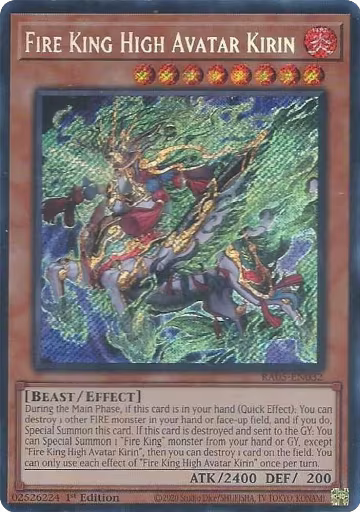 Fire King High Avatar Kirin (Secret Rare) (RA05-EN032), Rarity Collection 5 — Yu-Gi-Oh! card price