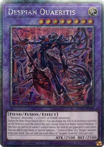 Despian Quaeritis (Platinum Secret Rare) (RA05-EN036), Rarity Collection 5 — Yu-Gi-Oh! card price