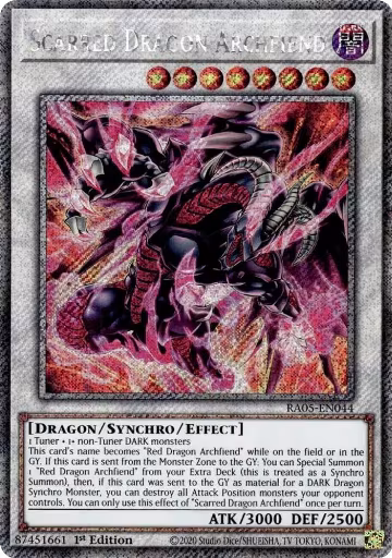 Scarred Dragon Archfiend (Platinum Secret Rare) (RA05-EN044), Rarity Collection 5 — Yu-Gi-Oh! card price