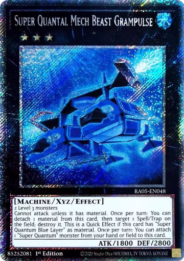 Super Quantal Mech Beast Grampulse (Platinum Secret Rare) (RA05-EN048), Rarity Collection 5 — Yu-Gi-Oh! card price