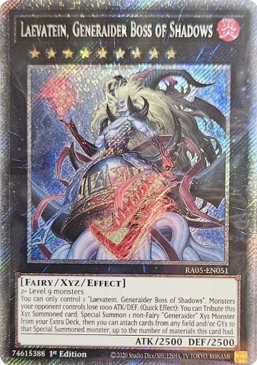 Laevatein, Generaider Boss of Shadows (Platinum Secret Rare) (RA05-EN051), Rarity Collection 5 — Yu-Gi-Oh! card price