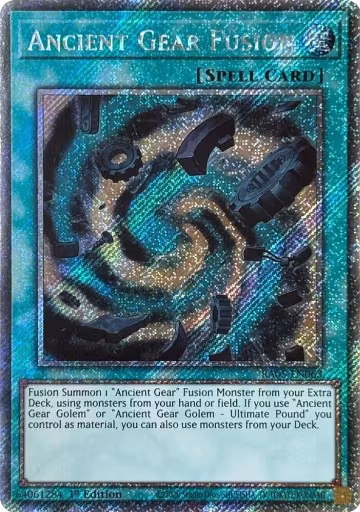 Ancient Gear Fusion (Platinum Secret Rare) (RA05-EN063), Rarity Collection 5 — Yu-Gi-Oh! card price