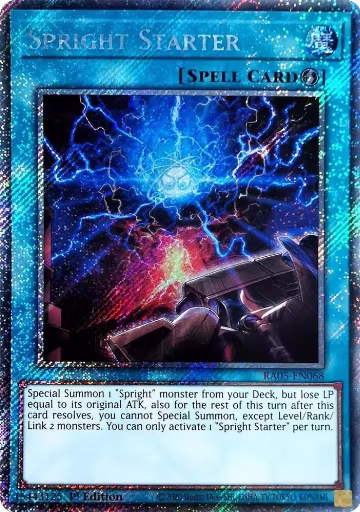 Spright Starter (Platinum Secret Rare) (RA05-EN068), Rarity Collection 5 — Yu-Gi-Oh! card price