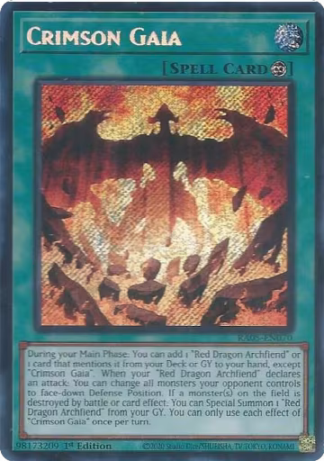Crimson Gaia (Secret Rare) (RA05-EN070), Rarity Collection 5 — Yu-Gi-Oh! card price