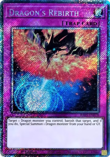 Dragon's Rebirth (Platinum Secret Rare) (RA05-EN078), Rarity Collection 5 — Yu-Gi-Oh! card price