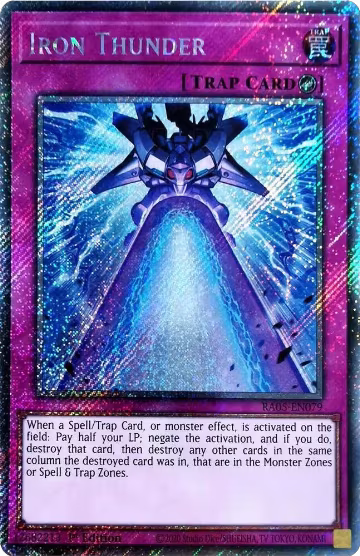Iron Thunder (Platinum Secret Rare) (RA05-EN079), Rarity Collection 5 — Yu-Gi-Oh! card price