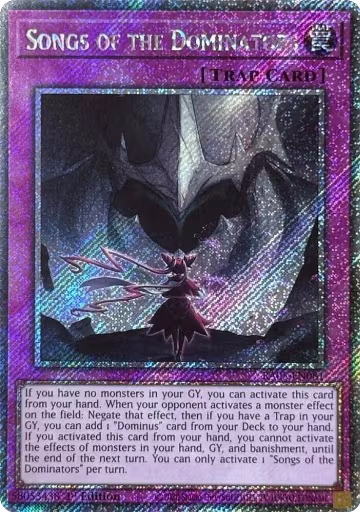 Songs of the Dominators (Platinum Secret Rare) (RA05-EN081), Rarity Collection 5 — Yu-Gi-Oh! card price