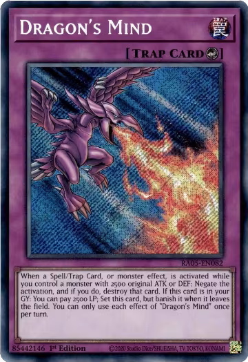 Dragon's Mind (Secret Rare) (RA05-EN082), Rarity Collection 5 — Yu-Gi-Oh! card price