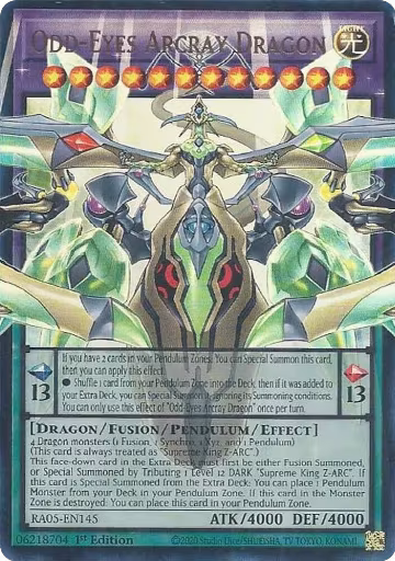 Odd-Eyes Arcray Dragon (Extended Art) (RA05-EN145), Rarity Collection 5 — Yu-Gi-Oh! card price
