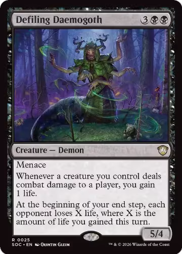 Defiling Daemogoth (25), Commander: Secrets of Strixhaven — Magic card price