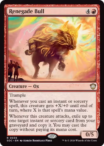 Renegade Bull (36), Commander: Secrets of Strixhaven — Magic card price
