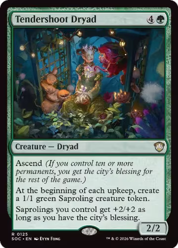 Tendershoot Dryad (125), Commander: Secrets of Strixhaven — Magic card price