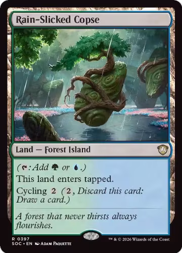 Rain-Slicked Copse (397), Commander: Secrets of Strixhaven — Magic card price