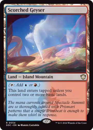 Scorched Geyser (54), Commander: Secrets of Strixhaven — Magic card price