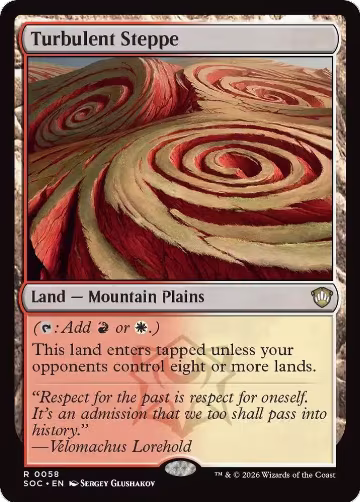 Turbulent Steppe (58), Commander: Secrets of Strixhaven — Magic card price