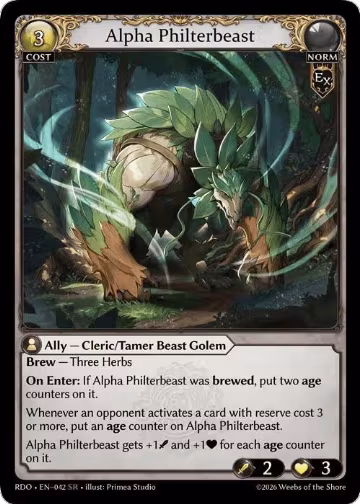 Alpha Philterbeast (042), Radiant Origins — Grand Archive card price