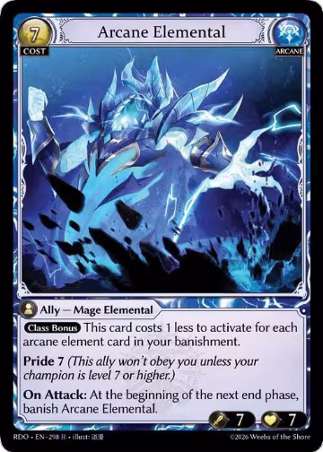 Arcane Elemental (298), Radiant Origins — Grand Archive card price