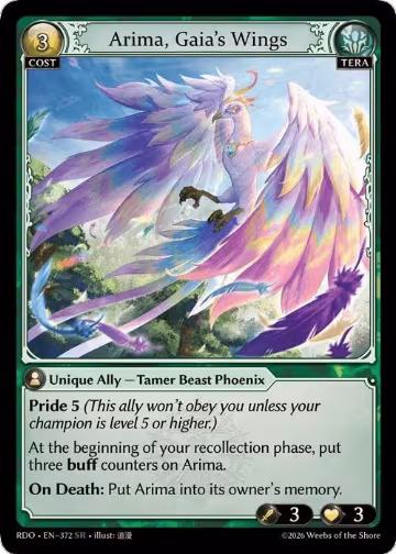Arima, Gaia's Wings (372), Radiant Origins — Grand Archive card price