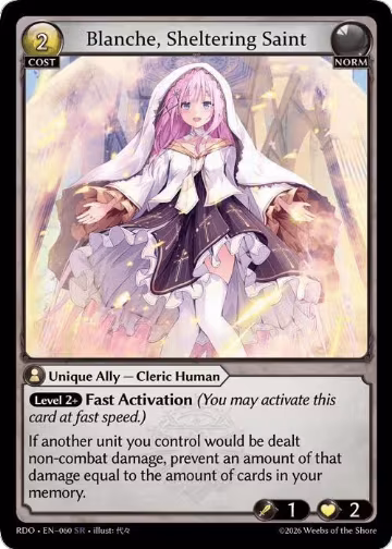 Blanche, Sheltering Saint (060), Radiant Origins — Grand Archive card price