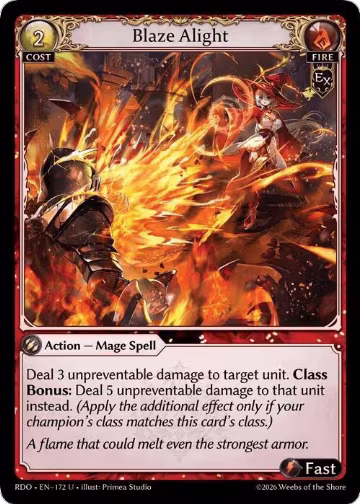 Blaze Alight (172), Radiant Origins — Grand Archive card price