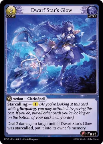Dwarf Star's Glow (314), Radiant Origins — Grand Archive card price