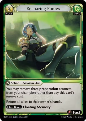 Ensnaring Fumes (262), Radiant Origins — Grand Archive card price